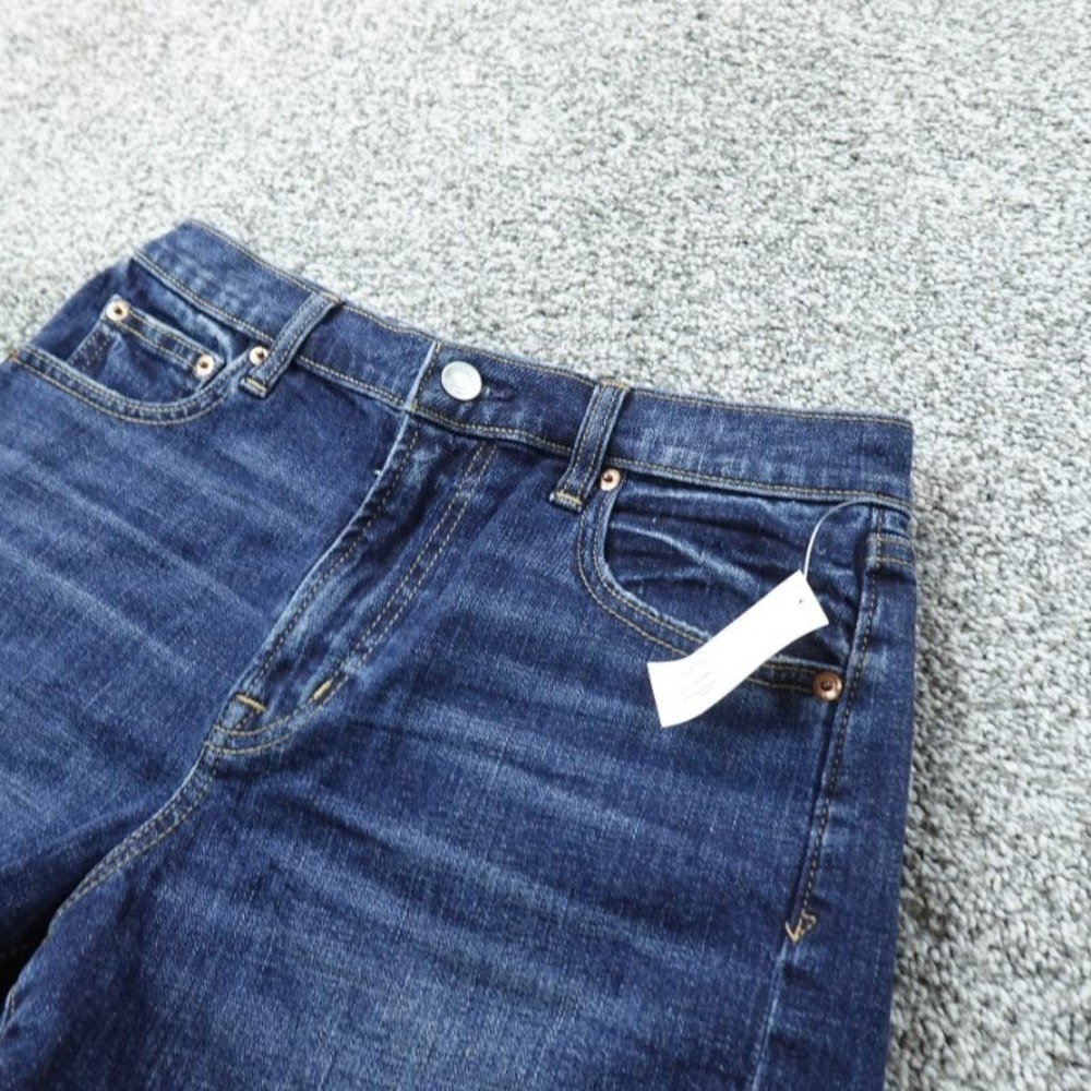 NEW Gap Shorts Womens 26 Dark Blue Denim Jean Jorts High Rise Cut Off Stretch